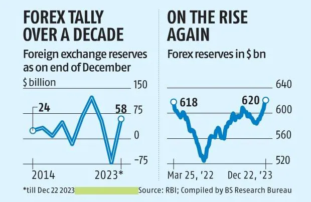 India's Forex Reserves Rebound as RBI Adds $58 Billion This Fiscal Year